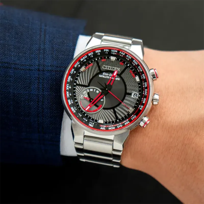 Citizen Perpetual World Time Satellite Wave Eco-Drive Men's Watch- CC3031-51E